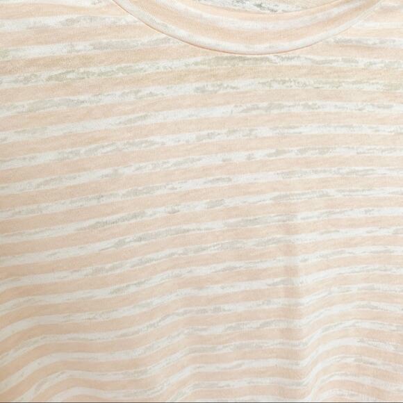 All Saints Blush Pink Painted Stripes Carme Tee NWOT Medium - Picture 3 of 12